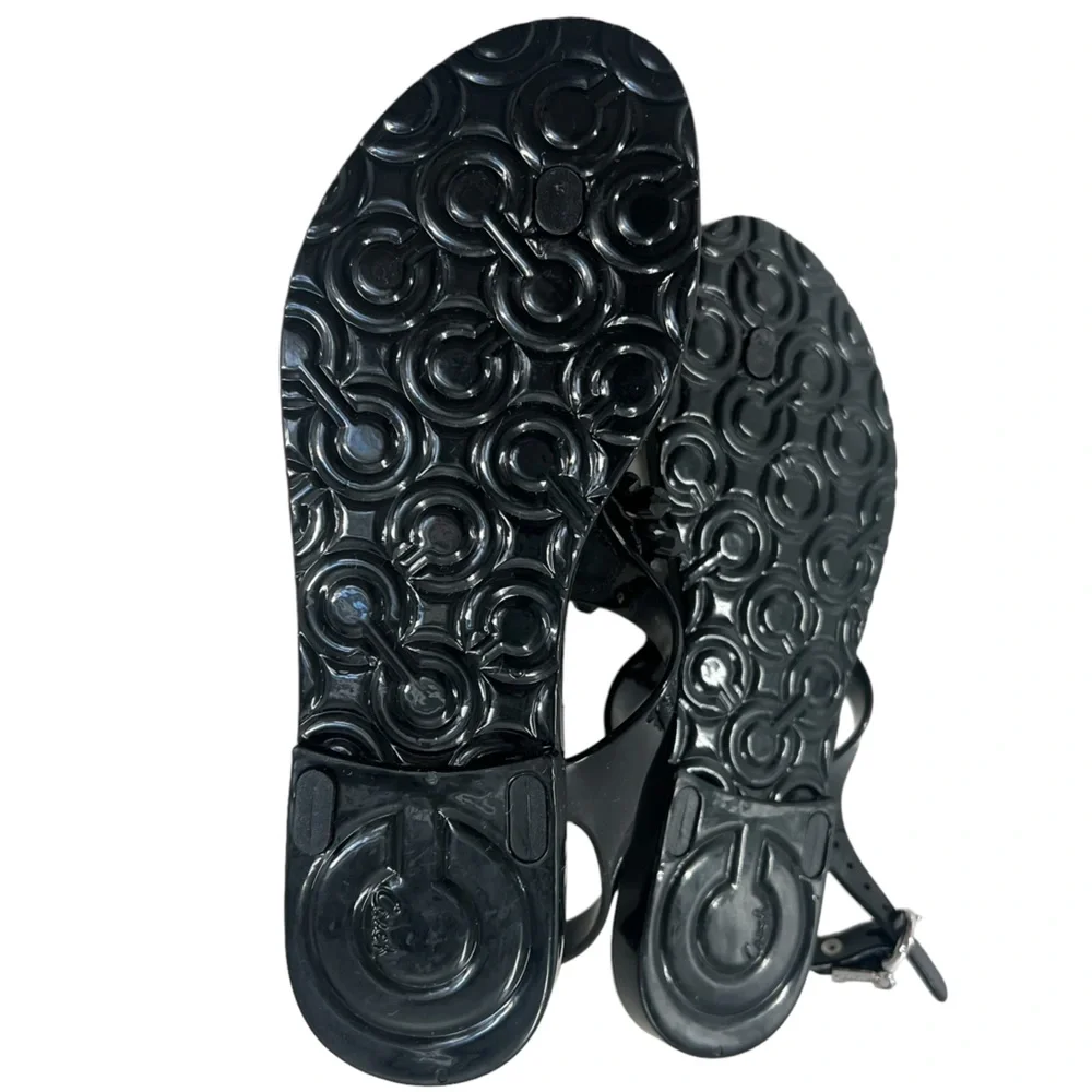 Coach Black Beaded Hilda Jelly‎ Sandals Women Size 5B